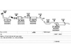 MTS C380462001650 išmetimo sistema 
 Išmetimo sistema -> Išmetimo sistema, visa