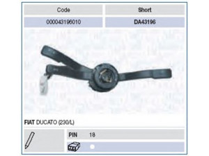 MAGNETI MARELLI 000043196010 vairo kolonėlės jungiklis 
 Vidaus įranga -> Rankinės/kojinės svirties sistema
1303898808
