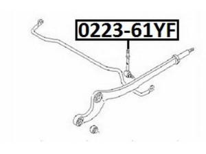 ASVA 0223-61YF šarnyro stabilizatorius 
 Ašies montavimas/vairavimo mechanizmas/ratai -> Stabilizatorius/fiksatoriai -> Savaime išsilyginanti atrama
54618-VB000, 54618-VC300