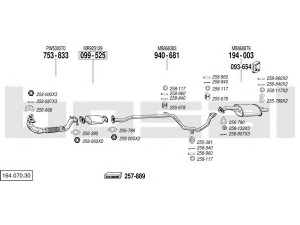 BOSAL 164.070.30 išmetimo sistema 
 Išmetimo sistema -> Išmetimo sistema, visa