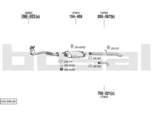 BOSAL 034.999.06 išmetimo sistema 
 Išmetimo sistema -> Išmetimo sistema, visa