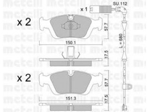 METELLI 22-0312-0K stabdžių trinkelių rinkinys, diskinis stabdys 
 Techninės priežiūros dalys -> Papildomas remontas