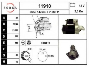 EAI 11910 starteris 
 Elektros įranga -> Starterio sistema -> Starteris
7700377051