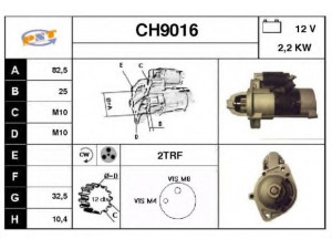 SNRA CH9016 starteris 
 Elektros įranga -> Starterio sistema -> Starteris
M2T88572, M2T88572ZC, 05033125AB