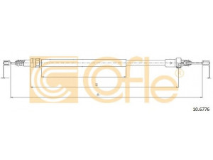 COFLE 10.6776 trosas, stovėjimo stabdys 
 Stabdžių sistema -> Valdymo svirtys/trosai
7700422532