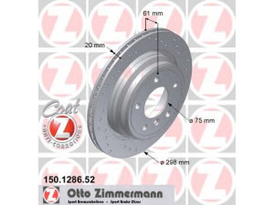 ZIMMERMANN 150.1286.52 stabdžių diskas 
 Dviratė transporto priemonės -> Stabdžių sistema -> Stabdžių diskai / priedai
3421 1 163 153, 3421 1 164 175
