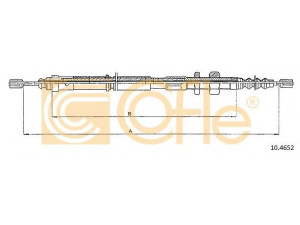 COFLE 10.4652 trosas, stovėjimo stabdys 
 Stabdžių sistema -> Valdymo svirtys/trosai
4745G5, 96121653
