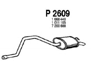 FENNO P2609 galinis duslintuvas 
 Išmetimo sistema -> Duslintuvas
1011105, 1668440, 7200688