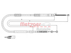 METZGER 17.1041 trosas, stovėjimo stabdys 
 Stabdžių sistema -> Valdymo svirtys/trosai
46430-18030