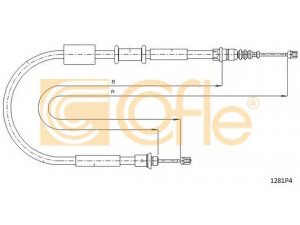 COFLE 1281P4 trosas, stovėjimo stabdys 
 Stabdžių sistema -> Valdymo svirtys/trosai
7747333, 7747334