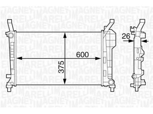 MAGNETI MARELLI 350213126200 radiatorius, variklio aušinimas 
 Aušinimo sistema -> Radiatorius/alyvos aušintuvas -> Radiatorius/dalys
169 500 03 03, 1695000303, A 169 500 03 03