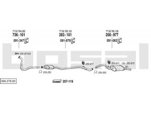 BOSAL 066.278.50 išmetimo sistema 
 Išmetimo sistema -> Išmetimo sistema, visa