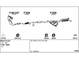 FENNO FI503 išmetimo sistema 
 Išmetimo sistema -> Išmetimo sistema, visa