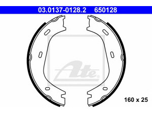ATE 03.0137-0128.2 stabdžių trinkelių komplektas, stovėjimo stabdis 
 Stabdžių sistema -> Rankinis stabdys
123 420 01 20, 126 420 01 20