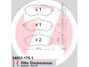 ZIMMERMANN 24031.175.1 stabdžių trinkelių rinkinys, diskinis stabdys 
 Techninės priežiūros dalys -> Papildomas remontas
581012DA31, 581012DA40, 581012DA60