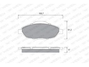WEEN 151-1326 stabdžių trinkelių rinkinys, diskinis stabdys 
 Techninės priežiūros dalys -> Papildomas remontas
425393, 425426