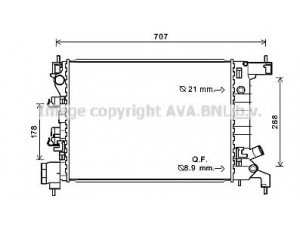 AVA QUALITY COOLING CT2047 radiatorius, variklio aušinimas 
 Aušinimo sistema -> Radiatorius/alyvos aušintuvas -> Radiatorius/dalys
95316032, 95460091