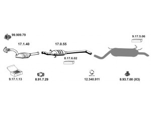 EBERSPÄCHER 132312 išmetimo sistema 
 Išmetimo sistema -> Išmetimo sistema, visa