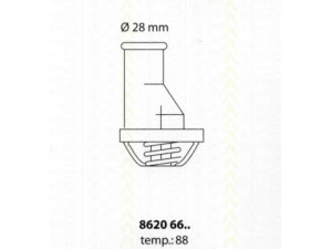 TRISCAN 8620 6688 termostatas, aušinimo skystis 
 Aušinimo sistema -> Termostatas/tarpiklis -> Thermostat
7545958, 7589135, 7789135, 7545958