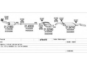 MTS C380340003198 išmetimo sistema 
 Išmetimo sistema -> Išmetimo sistema, visa