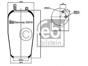 FEBI BILSTEIN 32819 dėklas, pneumatinė pakaba 
 Pakaba -> Pneumatinė pakaba
942 328 01 01, 942 328 05 01