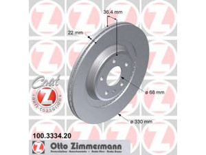 ZIMMERMANN 100.3334.20 stabdžių diskas 
 Stabdžių sistema -> Diskinis stabdys -> Stabdžių diskas
8K0 615 601 C