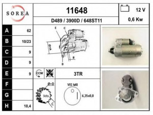 EAI 11648 starteris 
 Elektros įranga -> Starterio sistema -> Starteris
46235242