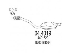 MTS 04.4019 katalizatoriaus keitiklis 
 Išmetimo sistema -> Katalizatoriaus keitiklis
4401629, 8200193564