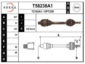 EAI T58238A1 kardaninis velenas