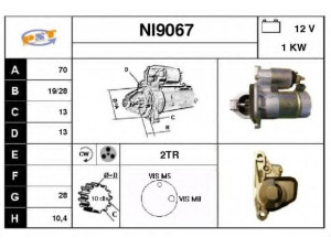 SNRA NI9067 starteris 
 Elektros įranga -> Starterio sistema -> Starteris
23300CK800, 23300EN200, 23300EN20A