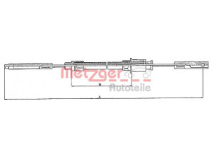 METZGER 10.468 trosas, stovėjimo stabdys 
 Stabdžių sistema -> Valdymo svirtys/trosai
5490304, 95492972