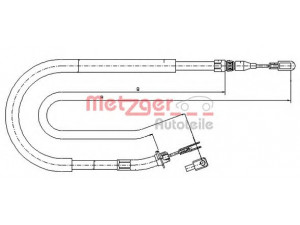METZGER 10.9873 trosas, stovėjimo stabdys 
 Stabdžių sistema -> Valdymo svirtys/trosai
901 420 1885, 2D0 609 721