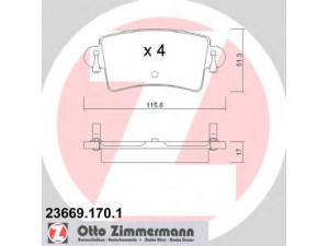 ZIMMERMANN 23669.170.1 stabdžių trinkelių rinkinys, diskinis stabdys 
 Techninės priežiūros dalys -> Papildomas remontas
4406000QAE, 1605982, 4403467, 9111467