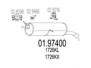 MTS 01.97400 galinis duslintuvas 
 Išmetimo sistema -> Duslintuvas
1726KL, 1726KX, 1726WT, 1726WZ