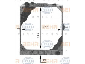 HELLA 8MK 376 709-421 radiatorius, variklio aušinimas 
 Aušinimo sistema -> Radiatorius/alyvos aušintuvas -> Radiatorius/dalys
000 501 91 01, A 000 501 91 01