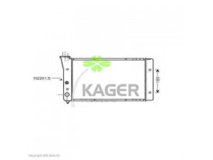 KAGER 31-1206 radiatorius, variklio aušinimas 
 Aušinimo sistema -> Radiatorius/alyvos aušintuvas -> Radiatorius/dalys
191121253AL
