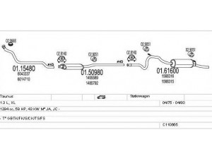 MTS C110665007279 išmetimo sistema 
 Išmetimo sistema -> Išmetimo sistema, visa