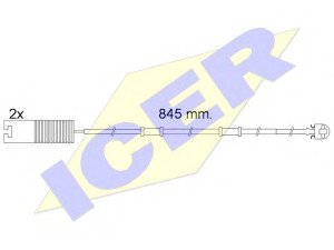 ICER 610448 E C įspėjimo kontaktas, stabdžių trinkelių susidėvėjimas 
 Stabdžių sistema -> Susidėvėjimo indikatorius, stabdžių trinkelės
SOE100010