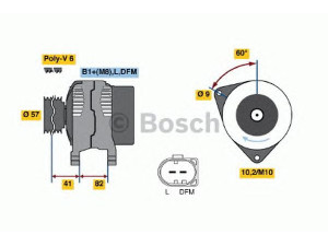 BOSCH 0 124 615 008 kintamosios srovės generatorius 
 Elektros įranga -> Kint. sr. generatorius/dalys -> Kintamosios srovės generatorius