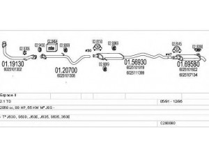 MTS C280080006619 išmetimo sistema 
 Išmetimo sistema -> Išmetimo sistema, visa