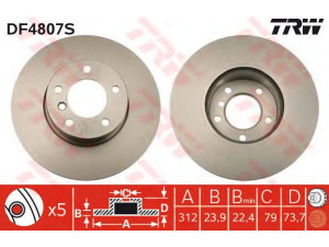 TRW DF4807S stabdžių diskas 
 Stabdžių sistema -> Diskinis stabdys -> Stabdžių diskas
34116774875, 34116792219, 34116855006