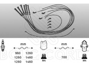 BOUGICORD 4106 uždegimo laido komplektas 
 Kibirkšties / kaitinamasis uždegimas -> Uždegimo laidai/jungtys
12121710591