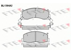 FTE BL1394A2 stabdžių trinkelių rinkinys, diskinis stabdys 
 Techninės priežiūros dalys -> Papildomas remontas
04465-28040, 04465-28170, 04491-28150