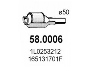 ASSO 58.0006 katalizatoriaus keitiklis 
 Išmetimo sistema -> Katalizatoriaus keitiklis
165131701F, 1L0253212, 165131701F