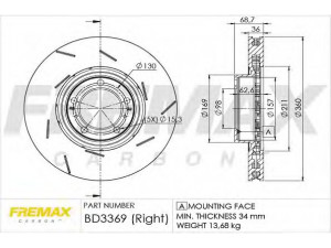 FREMAX BD-3369 stabdžių diskas 
 Stabdžių sistema -> Diskinis stabdys -> Stabdžių diskas
97035140400, 97035140401