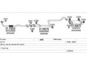 MTS C240140004618 išmetimo sistema 
 Išmetimo sistema -> Išmetimo sistema, visa