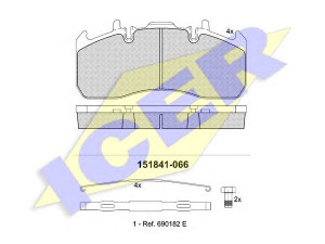 ICER 151841 stabdžių trinkelių rinkinys, diskinis stabdys 
 Techninės priežiūros dalys -> Papildomas remontas
2 056 871 2, 2 056 871 5, 5001 864 365