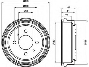 HELLA 8DT 355 300-531 stabdžių būgnas 
 Stabdžių sistema -> Būgninis stabdys -> Stabdžių būgnas
MB587582, MB699290