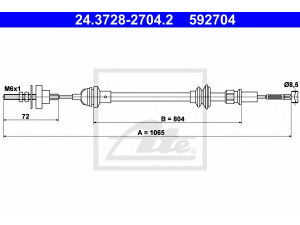 ATE 24.3728-2704.2 sankabos trosas 
 Dviratė transporto priemonės -> Kabeliai ir tachometro velenaai -> Sankabos trosas
6K1 721 335 A, 6K1 721 335 G, 6K1 721 335 H