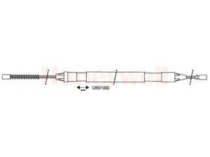 BENDIX 432855B trosas, stovėjimo stabdys 
 Stabdžių sistema -> Valdymo svirtys/trosai
7700424928